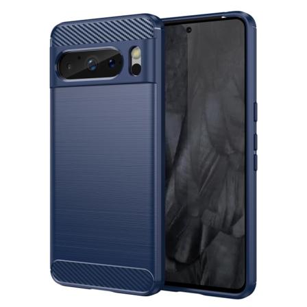 SKALO Google Pixel 8 Pro Armor Carbon Iskunkestävä TPU suojakuor Blue