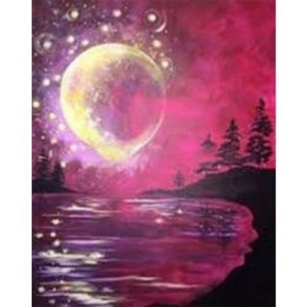 Diamond Painting 25x35 cm Måne Vatten Diamantmålning DIY
