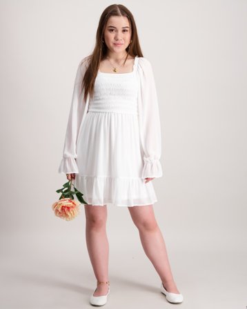 LMTD NLFHEAVE LS SHORT DRESS Wit Jurken Meisjes - Kids Brand Store