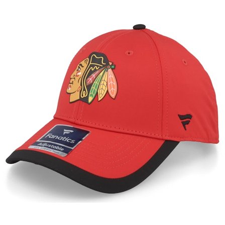 Fanatics - NHL Rood adjustable Cap - Chicago Blackhawks Defender Athl Red/Black Adjustable @ Hatstore