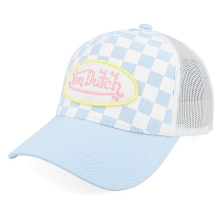 Von Dutch - Azul trucker Boné - Oval Patch Chess Blue/White A-Frame Trucker @ Hatstore