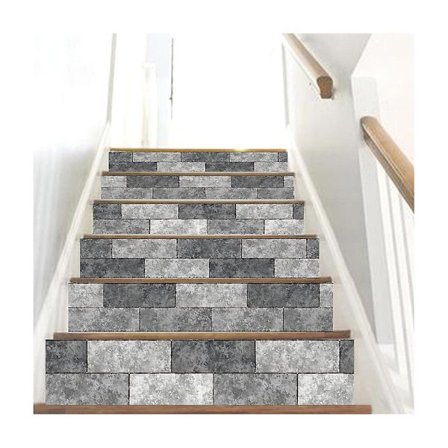 Imitasjon murstein stripe trapp klistremerker 3D dekorasjon trinn klistremerke vegg klistremerke 100*18cm 6stk