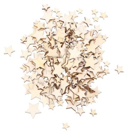 500 stk trestjerneutskjæringer Blanke stjerner trestykker uferdige