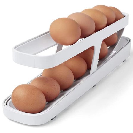 Egg Dispenser, Plassbesparende Rullende Egg Dispenser og Organizer for Kjøleskap Oppbevaring
