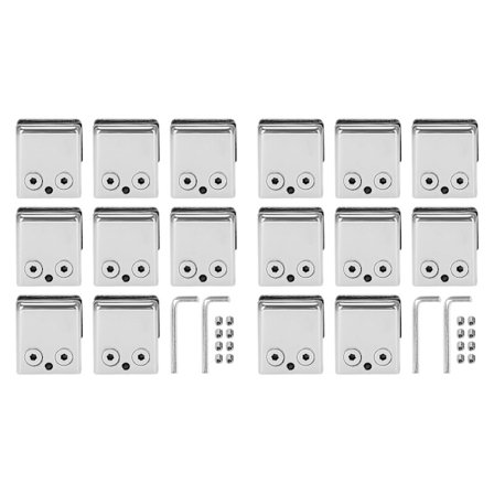 Glasclips 8-10mm 16 stk. Rustfrit Stål 304 Glasclips Justerbar Glasbeslag Flad Ryg