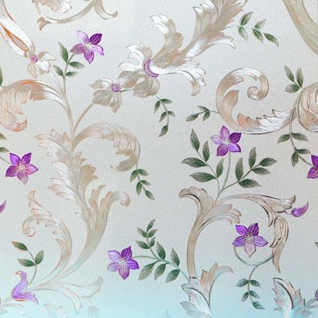 Frostet, ikke-klebende dekorativ vindusfilm, avtagbar personvern dørfilm vindusklistremerke, dekorasjon i farget glass