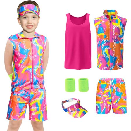 80-tals Träning Kostym för barn Halloween Cosplay Man docka kostym för barn 80-tal 90-tal Man kostym Outfit Set för barn