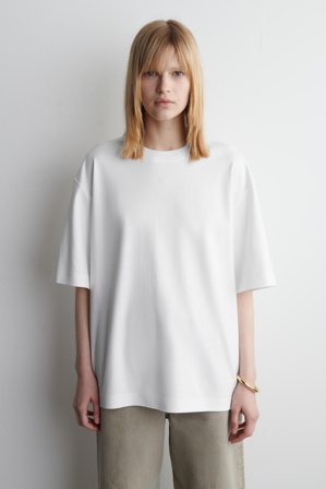 COS Frauen Oversized-T-Shirt Aus Baumwolle in Weiß