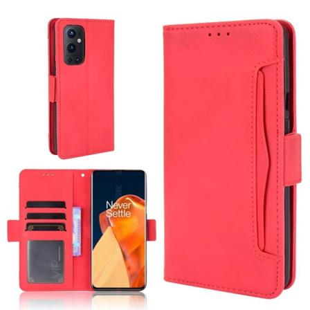 Modern-styled Læder Pung Etui til Oneplus 9 Pro - Rød Red