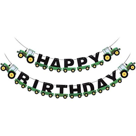 Grön Traktor Grattis På Födelsedagen Banderoll Traktor Girlang Banderoller Barnkalas Traktor Tema Dekorationer för Födelsedag Duschen Festtillbehör