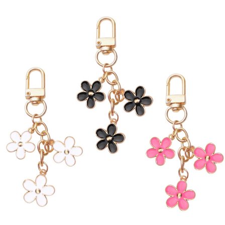 Søde blomster nøgleringe til kvinder, smukke nøglerings charms, håndtaske og rygsæk tilbehør