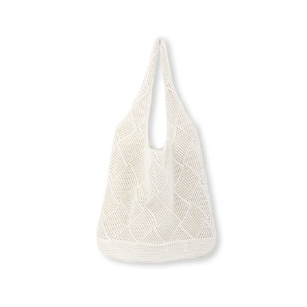 Strandtaske til kvinder - Sommerhæklet taske - Skuldertaske - Strikket nettaske - Vævet beige taske