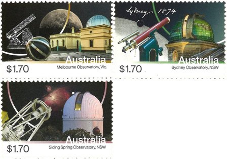 Australien - Astronomiske observatorier - Postfrisk sæt 3v
