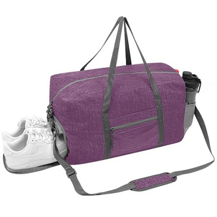 Resväska 46*30*25cm (Lila (med axelrem)), Vikbar