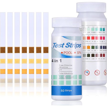 100 kpl kuuma-altaan pH-testiliuskoja, 4-in-1 allas- ja kylpylätestiliuskat veden laadun tarkkaan testaukseen, pH, 2-pakkaus