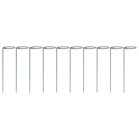 10-pak Metal Plantestøttegitter 25 cm Grønt Lille Havestøttegitter til Plæner Terrasser Dæk