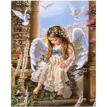 30x40cm DIY 5D Diamantmaleri Kit, Engel Diamantmaleri, Maleri