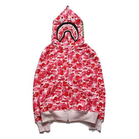 Huvtröja för kvinnor män med print Casual lös jacka med dragkedja G L