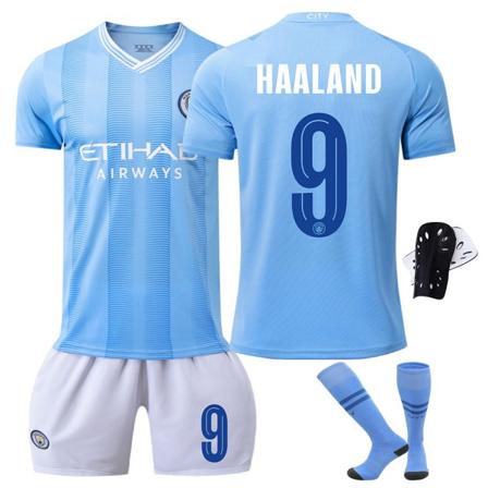 23/24 Mestarien liigan painos Manchester Cityn jalkapallopaita setti sukat ja suojavarusteet 9 HAALAND S