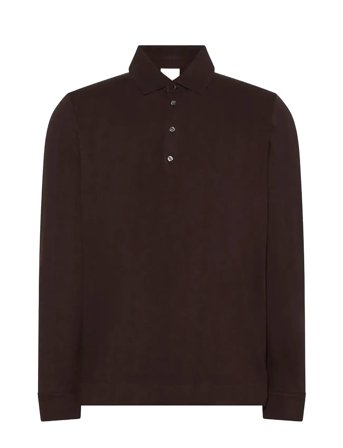 Ls Jacquard Wool Polo Brown Calvin Klein