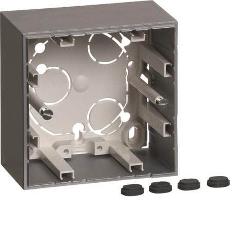 Hager 6310611404 Forhøyningsramme høy 1-roms, sølv, Strømbrytere & vegguttak