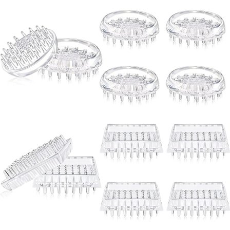 12 st transparenta tandade möbelskydd, fotplattor, bord, stolar,