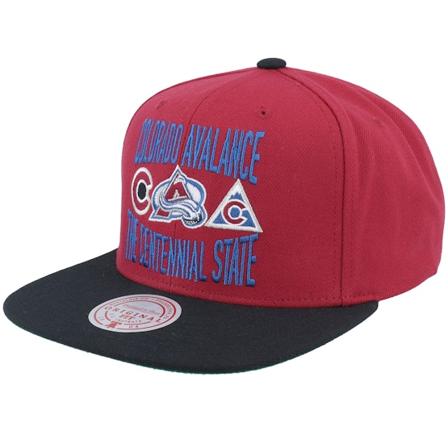 Mitchell & Ness - NHL Rød snapback Caps - Colorado Avalanche City Love Maroon/Black Snapback @ Hatstore