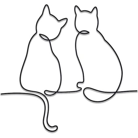 Metallisk Katt Veggdekor | Katt Veggkunst | Metall Veggkunst | Minimalistisk