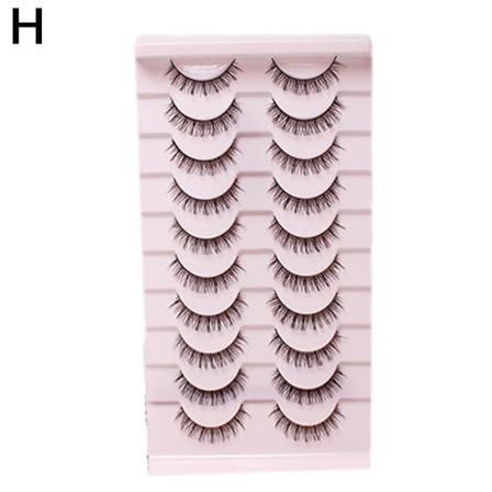 10 Par Rysk Stil Strip Fransar D Curl Mink Lösögonfransar F