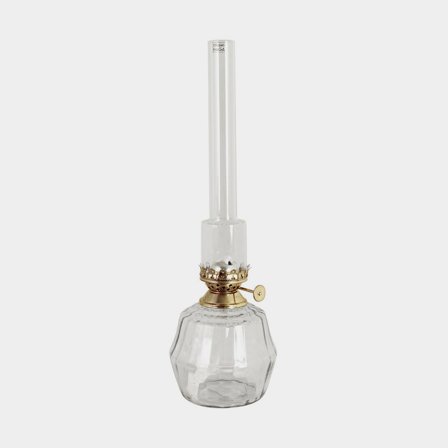 Lampe à pétrole / lampe à huile Strömshaga Britta Large, verre transparent, brûleur en laiton, Ø100 mm x 325 mm