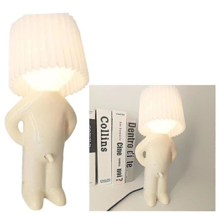 Vit bordslampa för blyga män, kreativ bordslampa för stygga pojkar