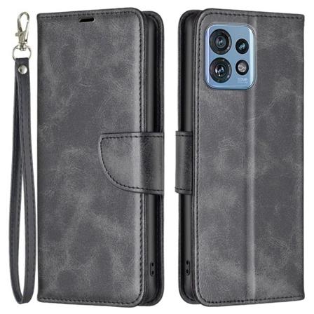 SKALO Motorola Edge 40 Pro 5G Lompakkokotelo PU-nahkaa - Musta Black