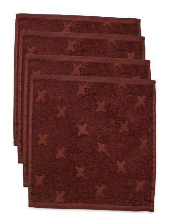 Washcloth 4-Pack Home Bath Time Towels & Cloths Cloths Rød Müsli By Green Cotton