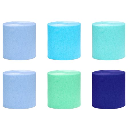 Kräppapper Blå/Grön 6-pack