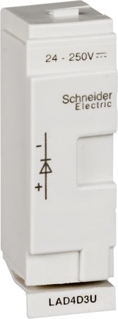 Schneider Electric LAD4D3U Överspänningsskydd 24-250V DC, Anslutningsdon & kablar