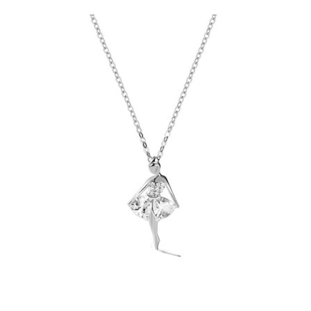 925 Sterling Sølv Ballerina Halskjede Smykker