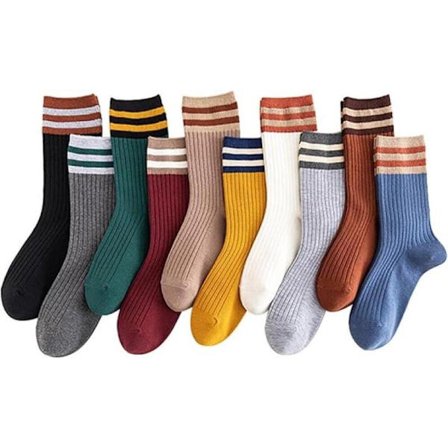 Strumpor - 10 par prisvärt paket damstorlek 36/40 bekväma moderiktiga randiga atletiska strumpor enfärgad lång höst mjuk, absorberande,_yu