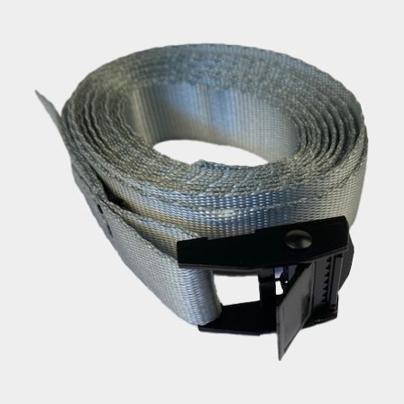 Cinghia di ancoraggio BEMA ZG 4E, 25 mm x 4 metri, 200 kg, grigio, confezione da 2