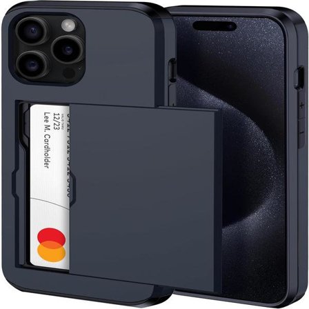 iPhone 15 Pro Max-skal med kortfack, trådlös laddning, kompatibelt med iPhone 15 Pro Max