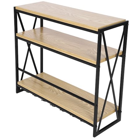 Väggmonterat vinställ i metall, 3 lager, hängande vinhållare i metall, flaskhållare, glashållare