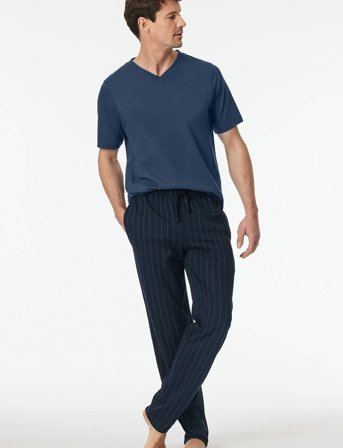 Schiesser Long Pants - Navy - XXL