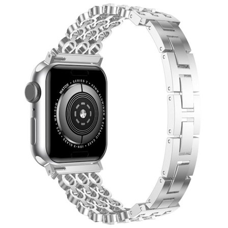 Apple Watch Series 41mm - 40mm - 38mm Zinc Alloy Band Replacement Watch Strap - Silver