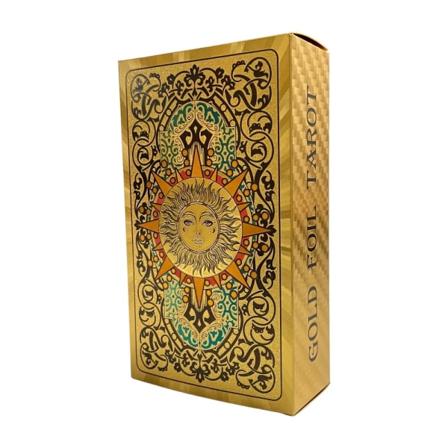 Golden Tarot 12x7cm English Deck Classic för nybörjare med färgpapper Guidebok Högkvalitativa inlärningskort Runes Divination A370