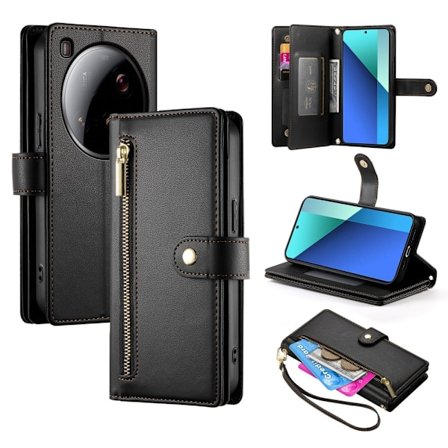 SKALO Xiaomi 15 Ultra 5G Zipper Big Plånboksfodral - Svart