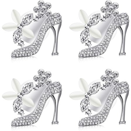 4 st Bling High Heel Vent Clips Kristall Sko Bils Clips Rhinestone Bils Clips Söta Aromaterapi Clips Bils Vent Tillbehör