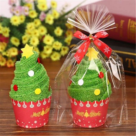 Julhanddukar, 1 st unika handdukar för gott nytt år, utsökta julgranshanddukar med tomte