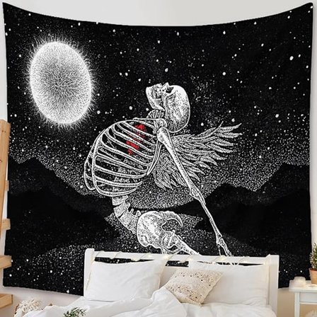 Tumma kallokuvioinen seinävaate, seinävaatteet makuuhuoneeseen, Hallowee