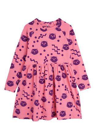 Mini Rodini Squiggly Cats Klänning Klänningar Dam Rosa 68/74