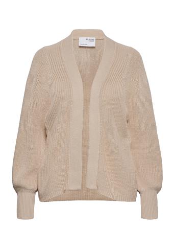 Slfemmy Ls Knit Cardigan Noos Beige Selected Femme