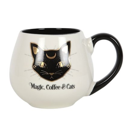 Something Different Magic Coffee & Cats Rund Mugg En Storlek Vit
